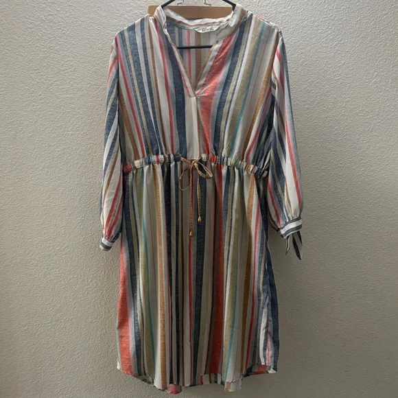Blush Multicolor Striped Dress - Picture 1 of 4